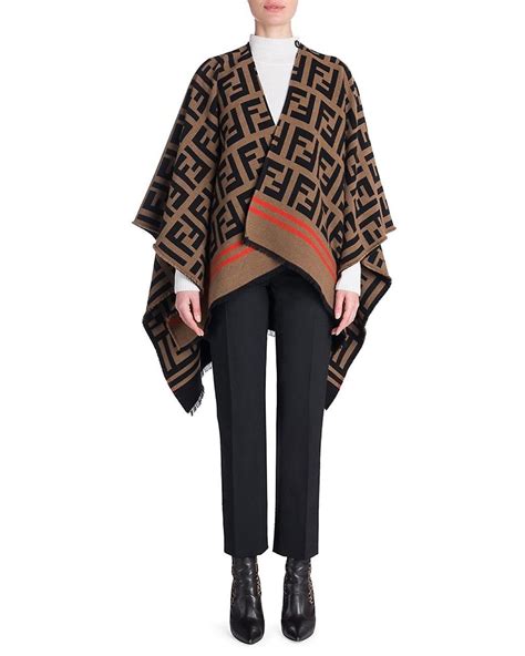 fendi poncho saks|fendi poncho.